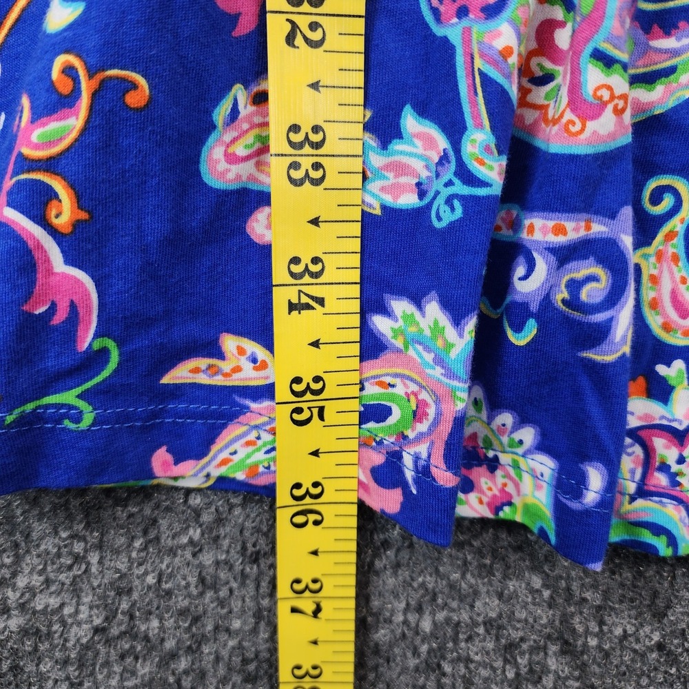 Lauren Ralph Lauren Paisley Sleeveless A-Line Cotton Shift Dress Blue Women's L - Picture 3 of 10
